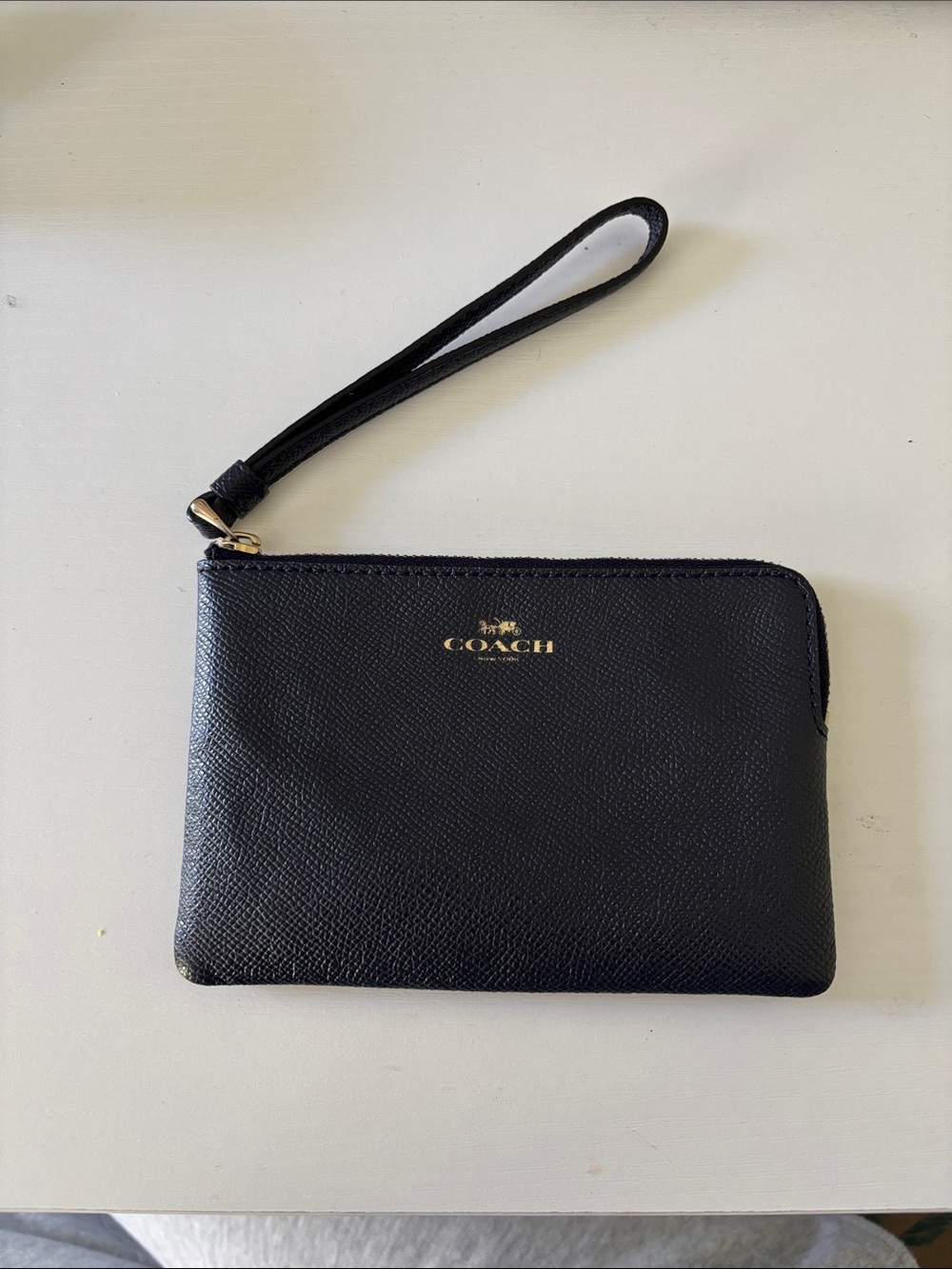 Navy Blue Coach wristlet wallet